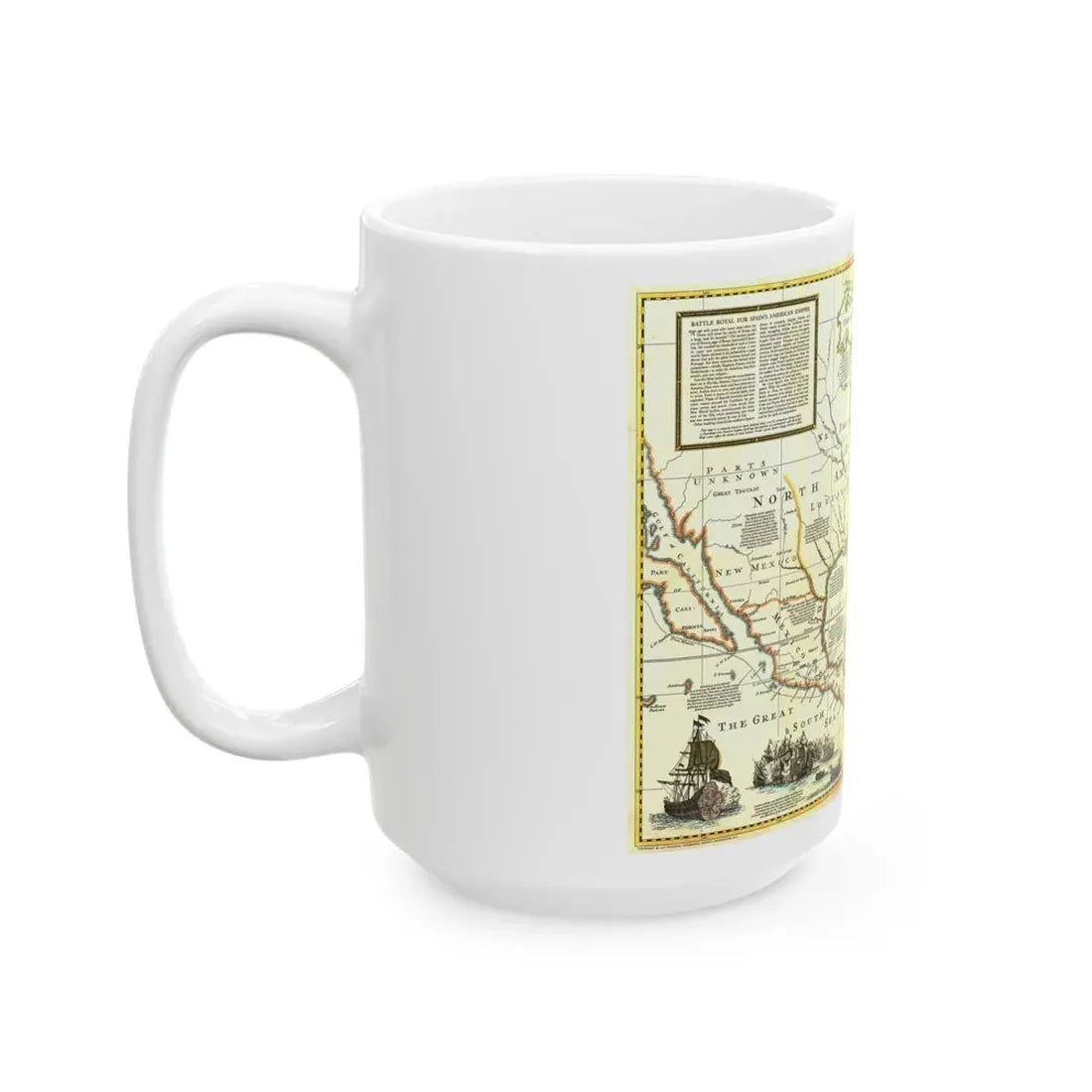 North America - Colonization and Trade (1977) (Map) White Coffee Mug - Go Mug Yourself