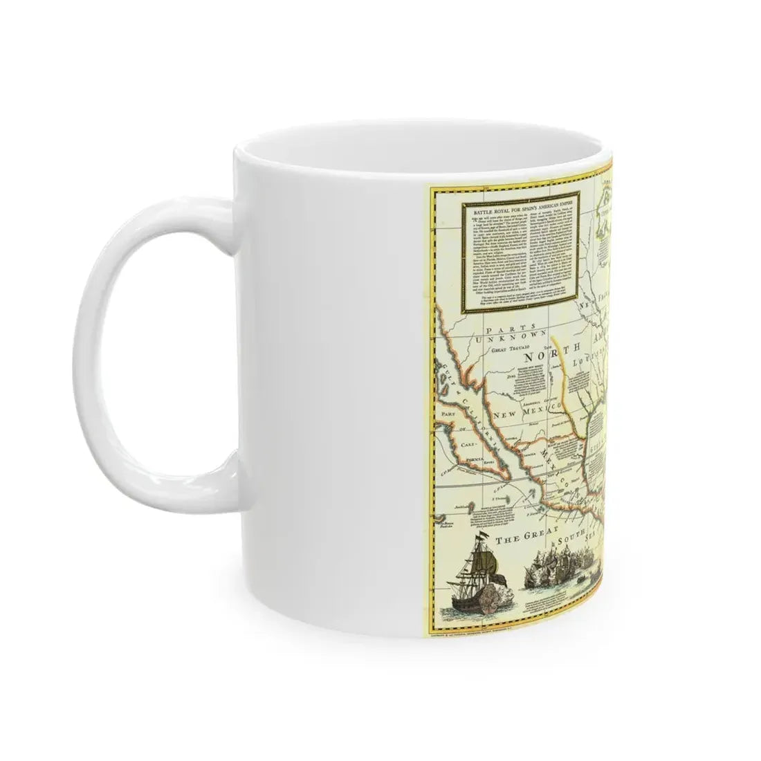 North America - Colonization and Trade (1977) (Map) White Coffee Mug - Go Mug Yourself