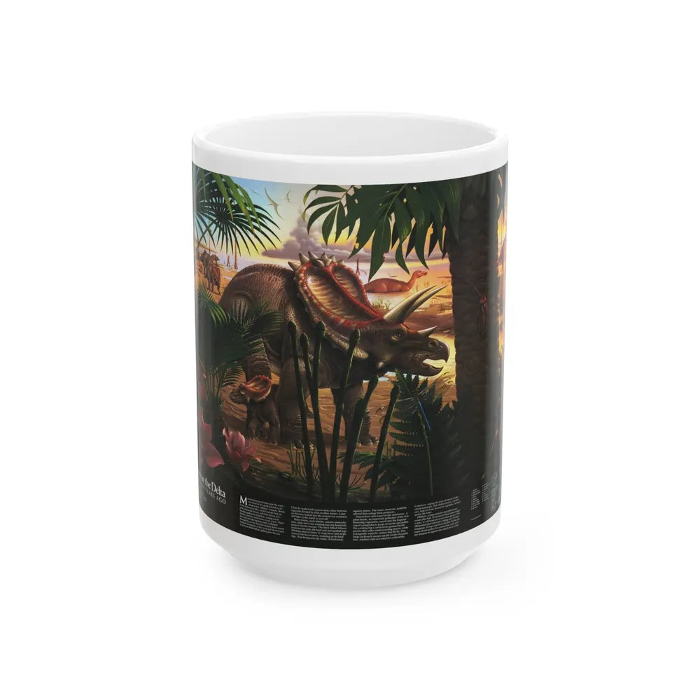 North America - Dawn on the Delta- 74mya (1993) (Map) White Coffee Mug-15oz-Go Mug Yourself