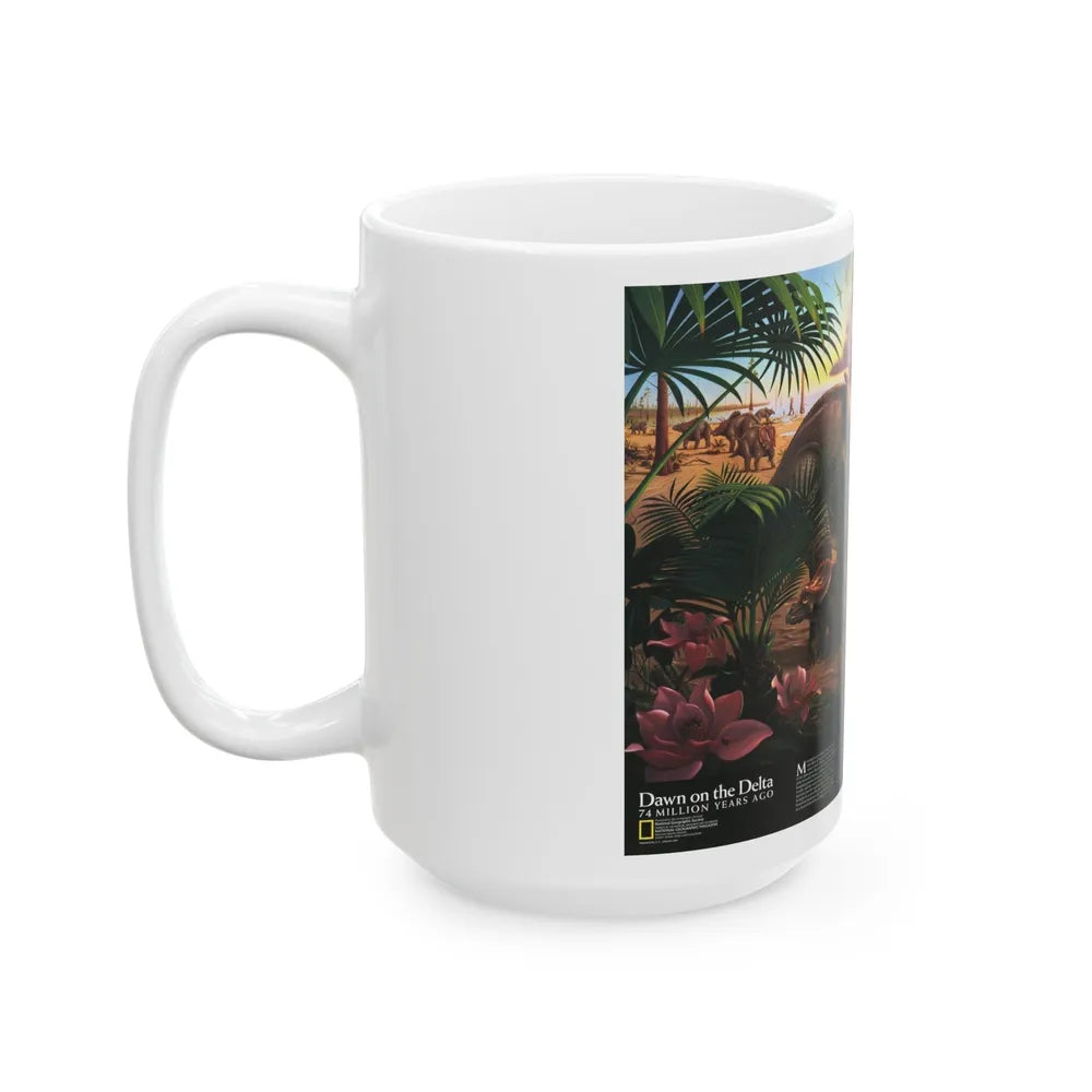 North America - Dawn on the Delta- 74mya (1993) (Map) White Coffee Mug-Go Mug Yourself