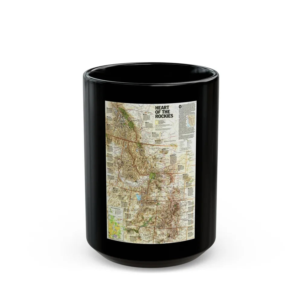 North America - Heart of the Rockies (1995) (Map) Black Coffee Mug-15oz-Go Mug Yourself