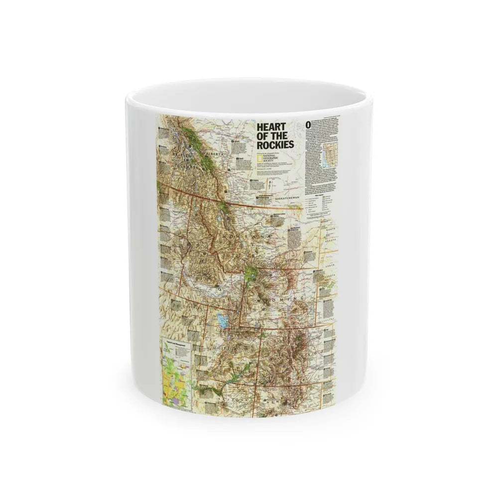 North America - Heart of the Rockies (1995) (Map) White Coffee Mug-11oz-Go Mug Yourself