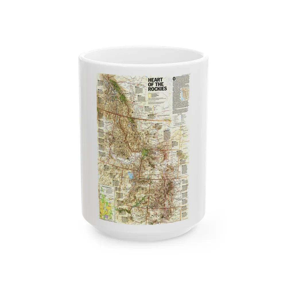 North America - Heart of the Rockies (1995) (Map) White Coffee Mug-15oz-Go Mug Yourself