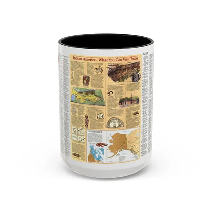 North America - Indian America - What You Can Visit Today (1991) (Map) Accent Coffee Mug 15oz Black - Go Mug Yourself