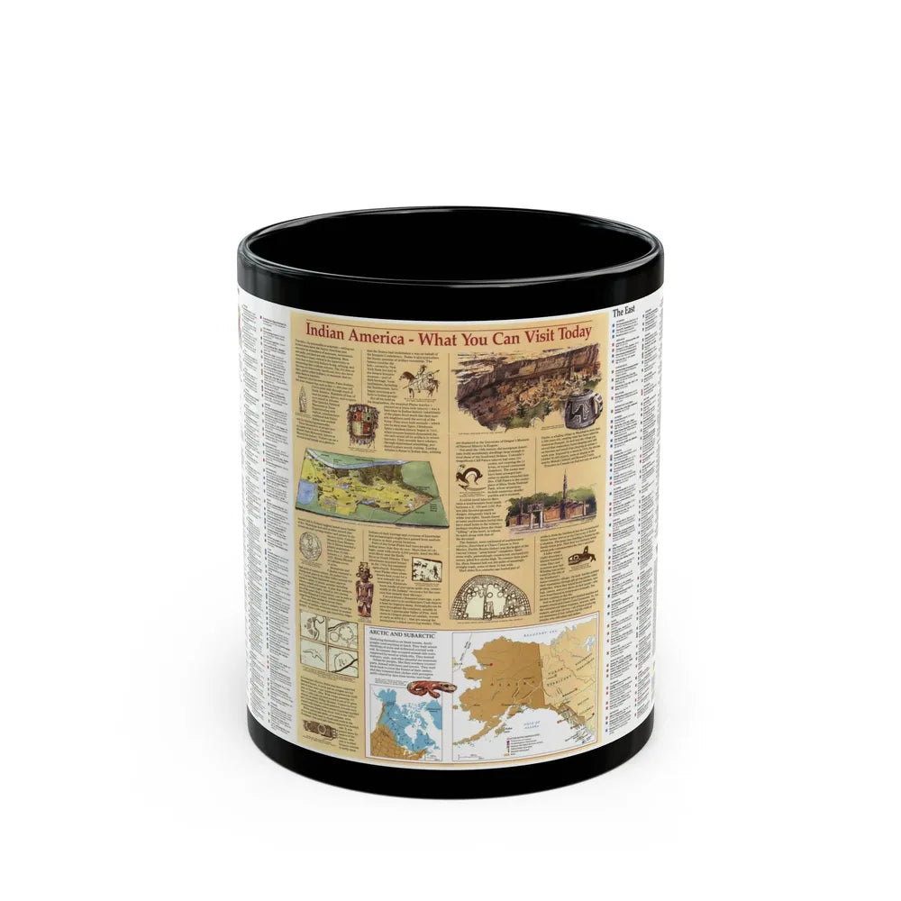 North America - Indian America - What You Can Visit Today (1991) (Map) Black Coffee Mug-11oz-Go Mug Yourself