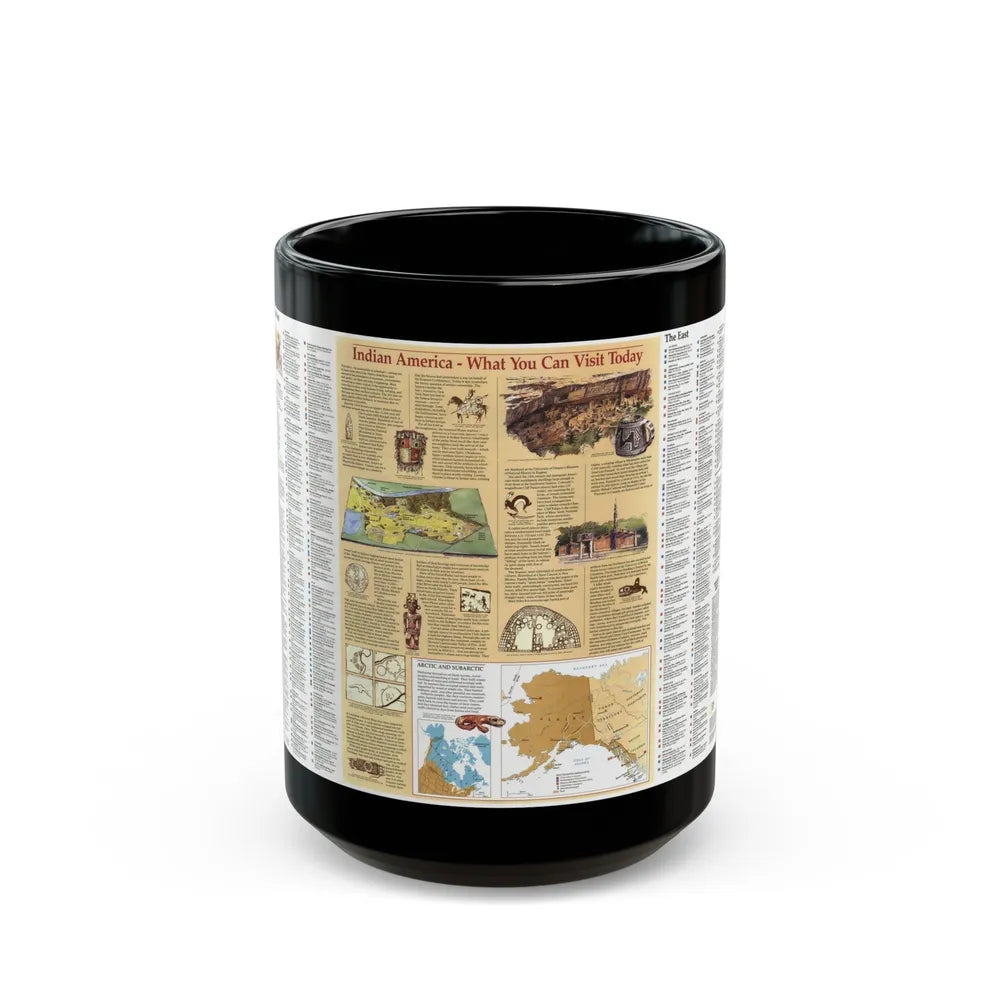 North America - Indian America - What You Can Visit Today (1991) (Map) Black Coffee Mug-15oz-Go Mug Yourself