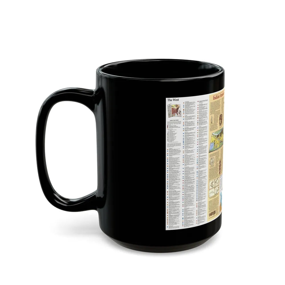 North America - Indian America - What You Can Visit Today (1991) (Map) Black Coffee Mug-Go Mug Yourself