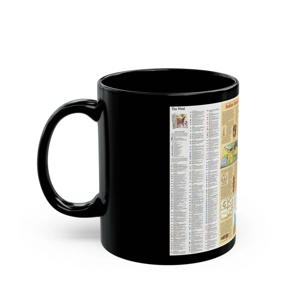 North America - Indian America - What You Can Visit Today (1991) (Map) Black Coffee Mug-Go Mug Yourself