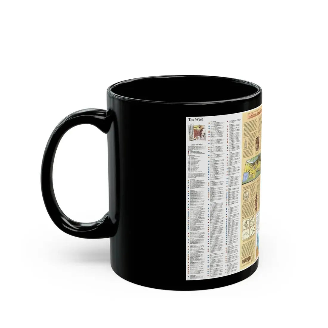North America - Indian America - What You Can Visit Today (1991) (Map) Black Coffee Mug - Go Mug Yourself