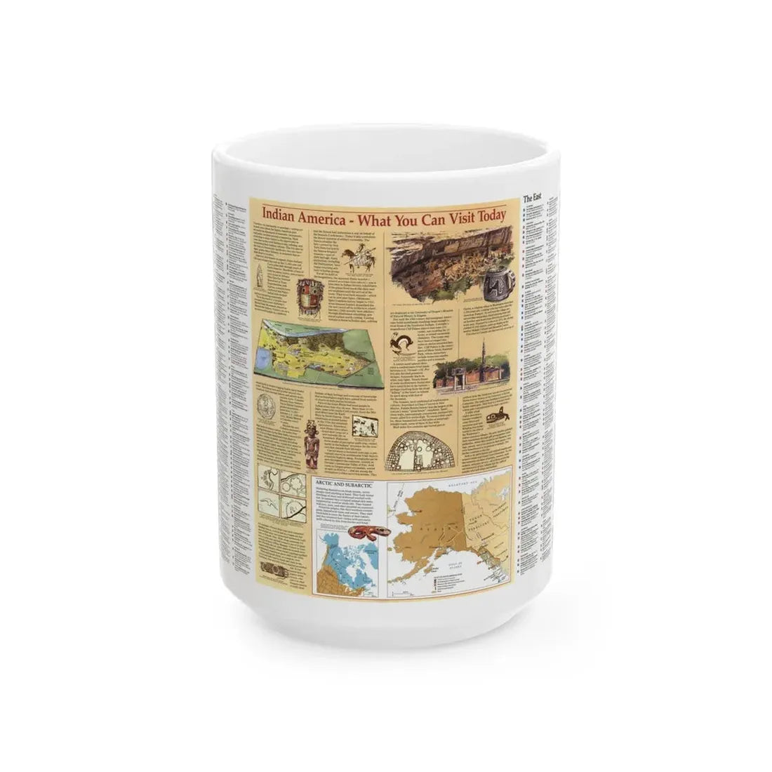 North America - Indian America - What You Can Visit Today (1991) (Map) White Coffee Mug 15oz - Go Mug Yourself