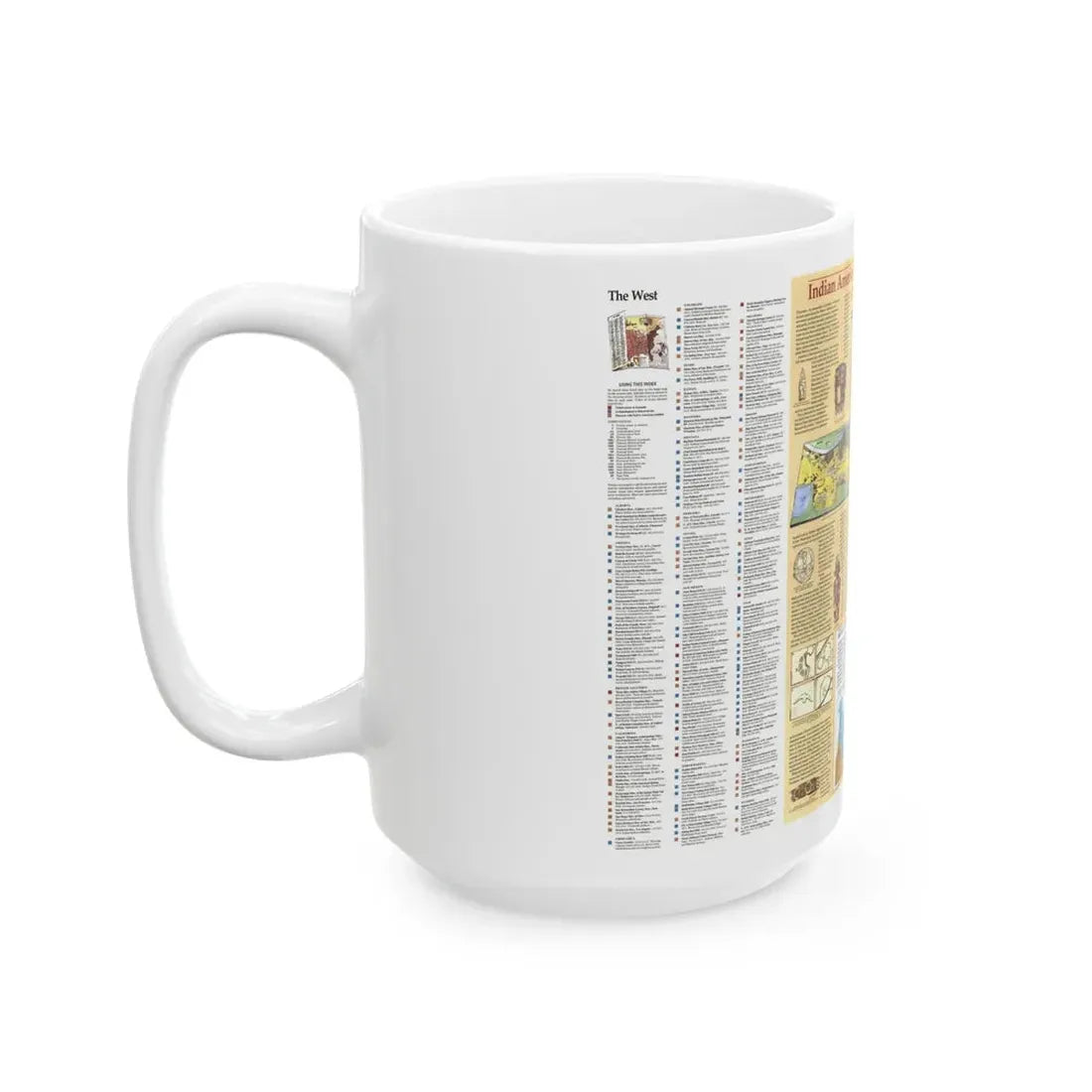 North America - Indian America - What You Can Visit Today (1991) (Map) White Coffee Mug - Go Mug Yourself