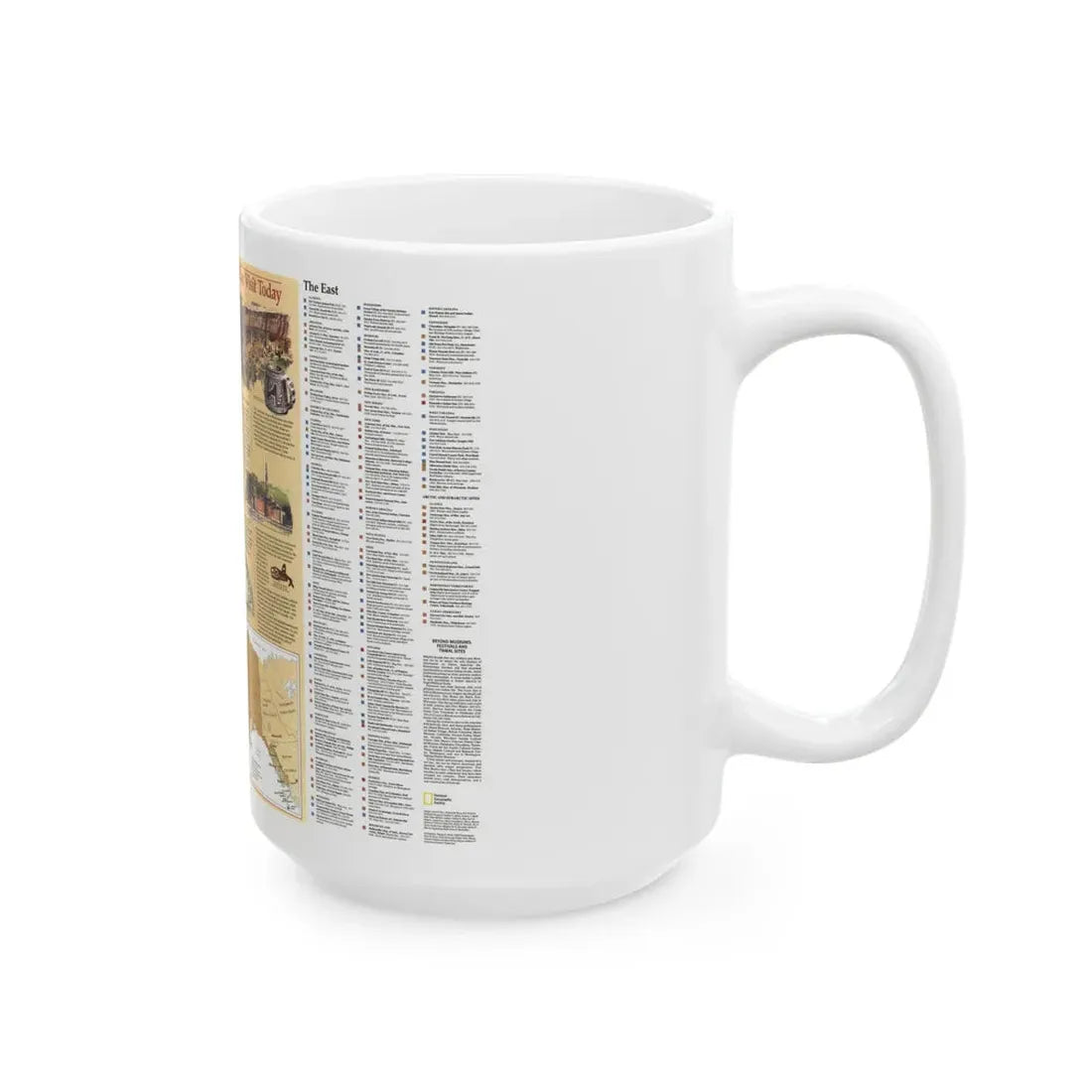 North America - Indian America - What You Can Visit Today (1991) (Map) White Coffee Mug - Go Mug Yourself