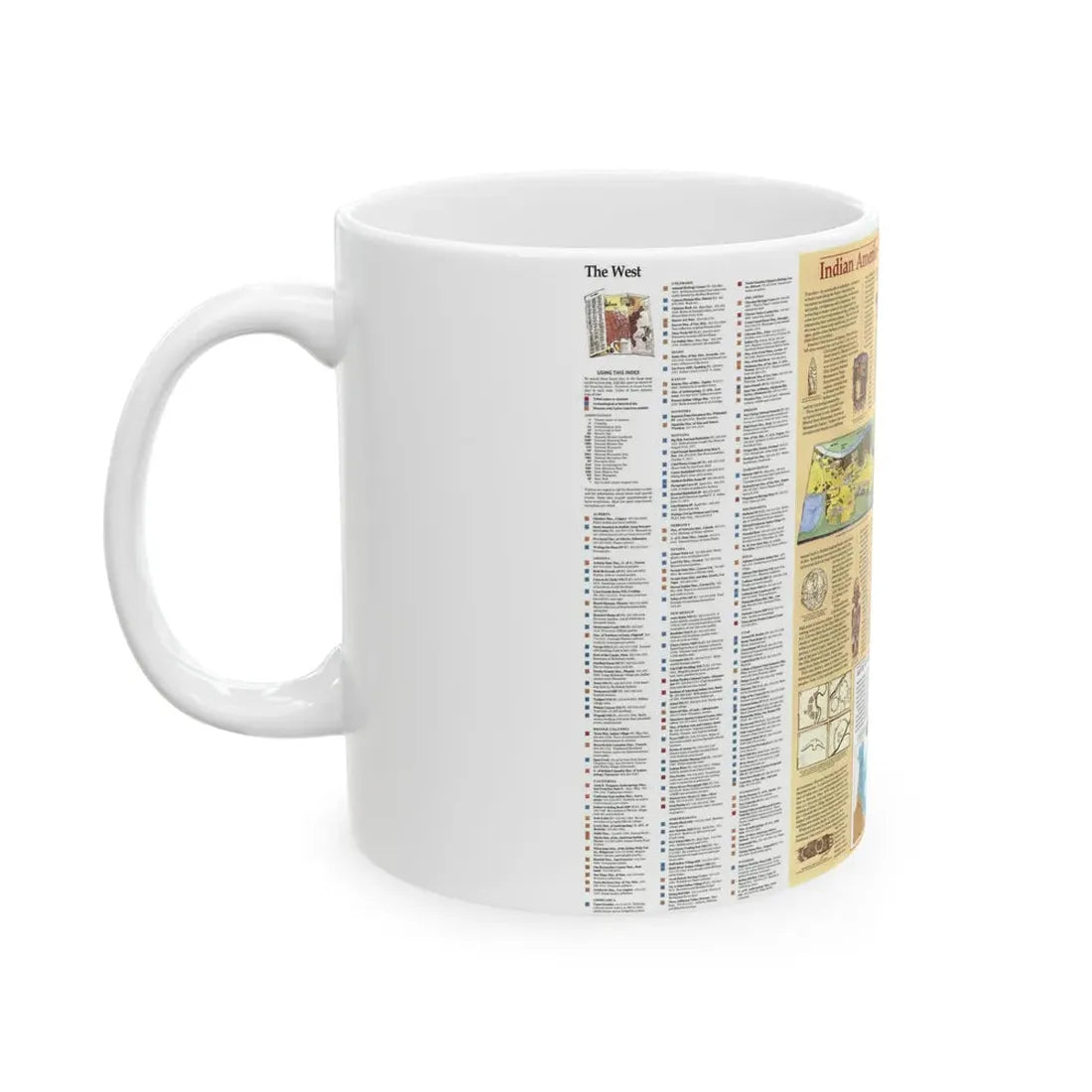 North America - Indian America - What You Can Visit Today (1991) (Map) White Coffee Mug - Go Mug Yourself