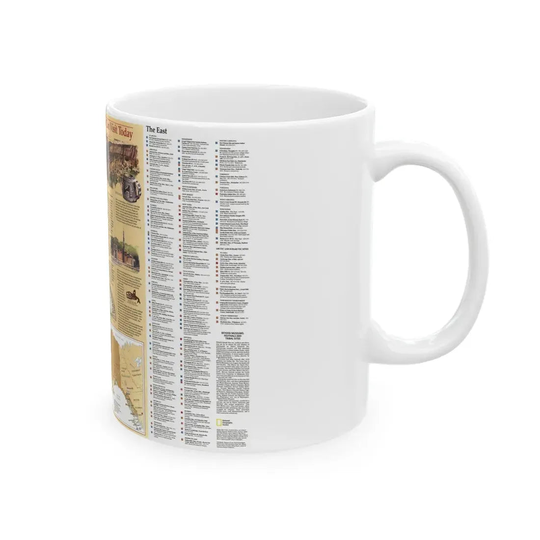 North America - Indian America - What You Can Visit Today (1991) (Map) White Coffee Mug - Go Mug Yourself
