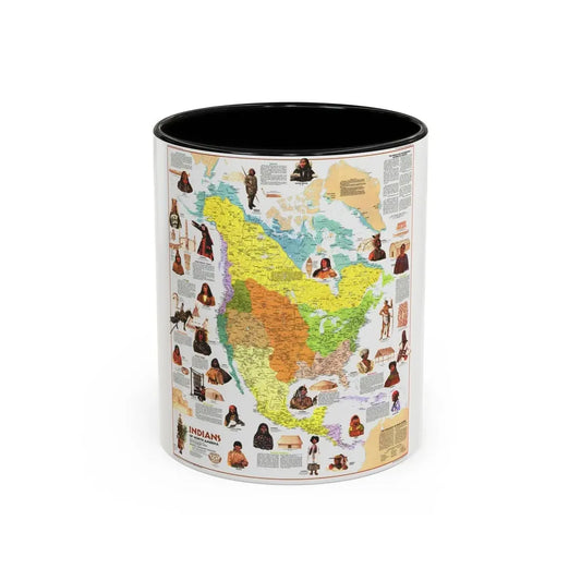 North America - Indians of (1973) (Map) Accent Coffee Mug 11oz Black - Go Mug Yourself