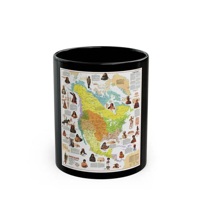 North America - Indians of (1973) (Map) Black Coffee Mug 11oz - Go Mug Yourself