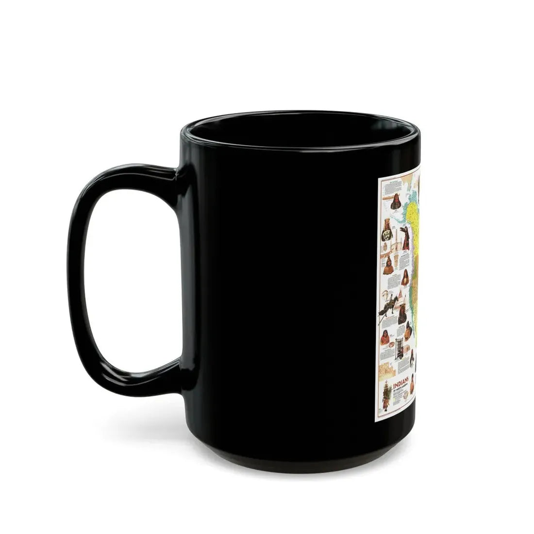 North America - Indians of (1973) (Map) Black Coffee Mug - Go Mug Yourself