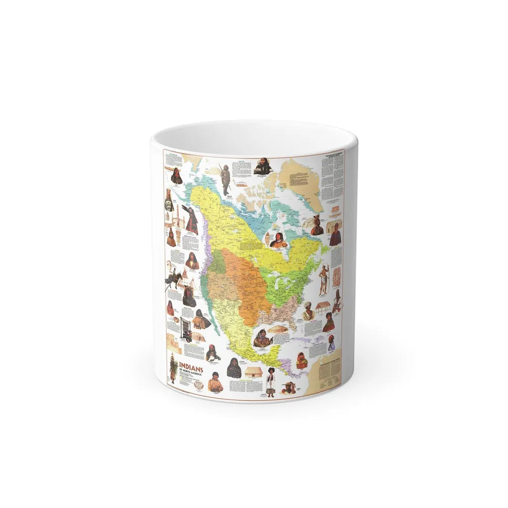 North America - Indians of (1973) (Map) Color Changing Mug 11oz-11oz-Go Mug Yourself