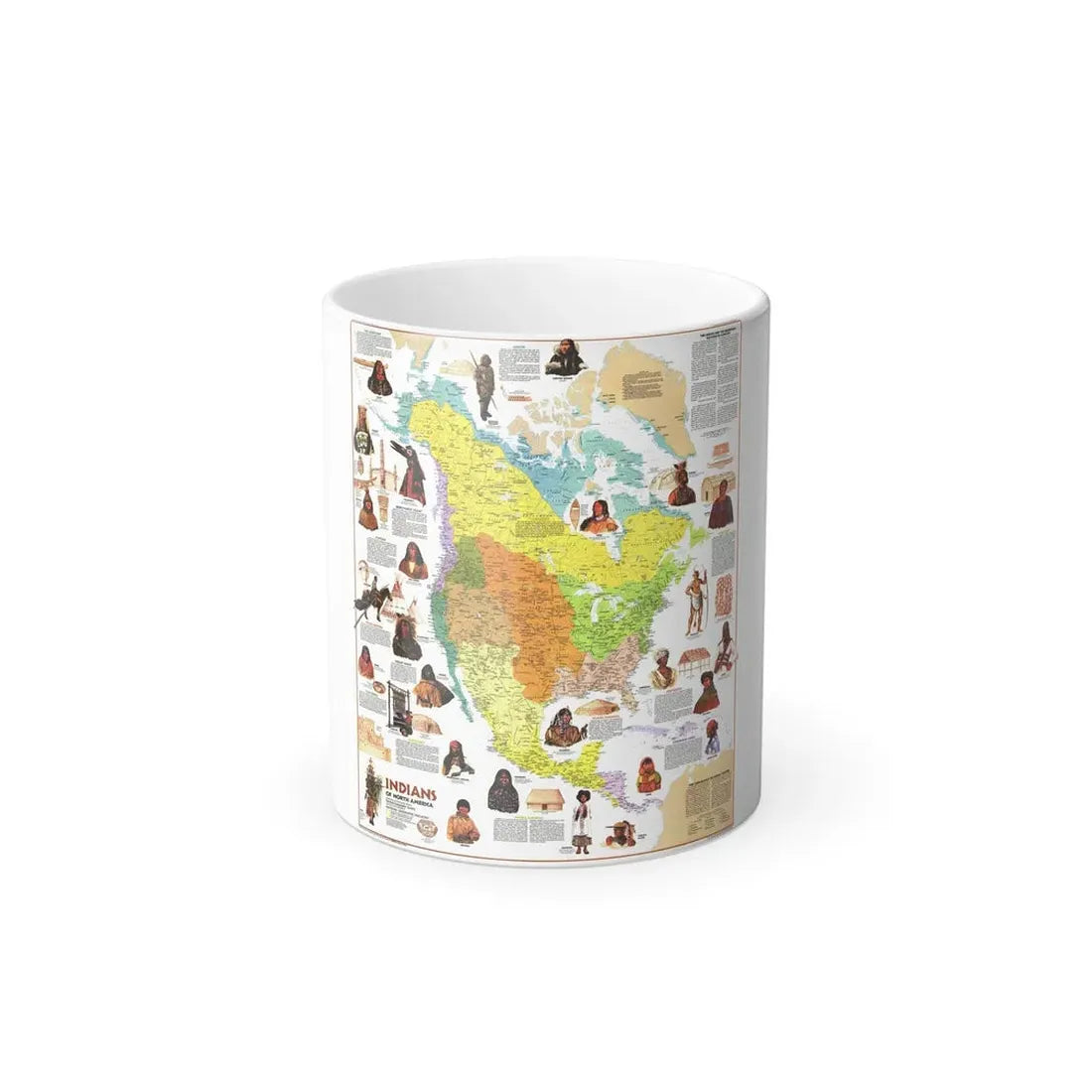 North America - Indians of (1973) (Map) Color Changing Mug 11oz Default Title 11oz - Go Mug Yourself