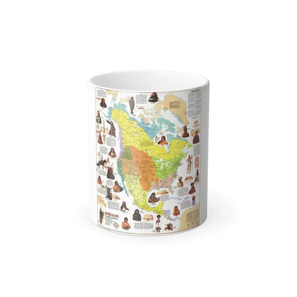 North America - Indians of (1973) (Map) Color Changing Mug 11oz Default Title 11oz - Go Mug Yourself