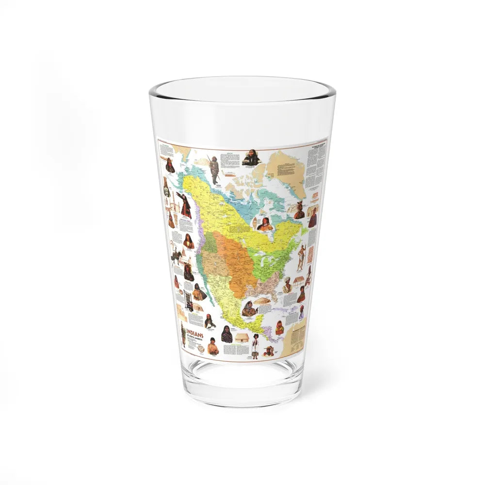 North America - Indians of (1973) (Map) Pint Glass 16oz-16oz-Go Mug Yourself