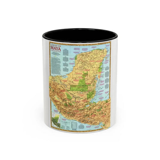 North America - Land of the Maya, A Traveller's Map (1990) (Map) Accent Coffee Mug 11oz Black - Go Mug Yourself