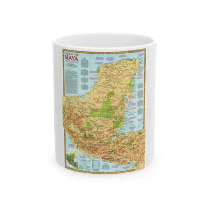 North America - Land of the Maya, A Traveller's Map (1990) (Map) White Coffee Mug 11oz - Go Mug Yourself