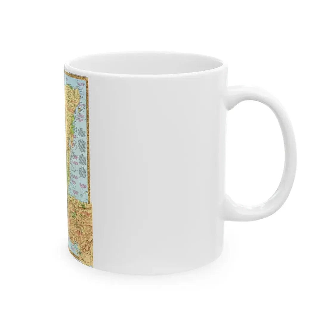 North America - Land of the Maya, A Traveller's Map (1990) (Map) White Coffee Mug - Go Mug Yourself