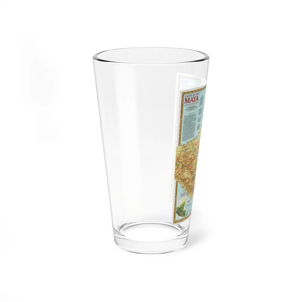 North America - Land of the Maya, A Traveller's Map (1990) (Map) Pint Glass 16oz-Go Mug Yourself