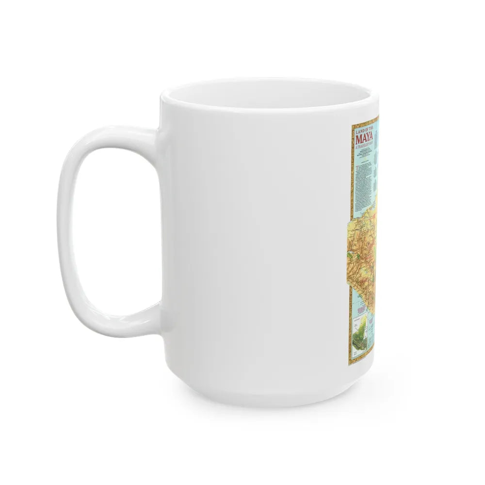 North America - Land of the Maya, A Traveller's Map (1990) (Map) White Coffee Mug-Go Mug Yourself