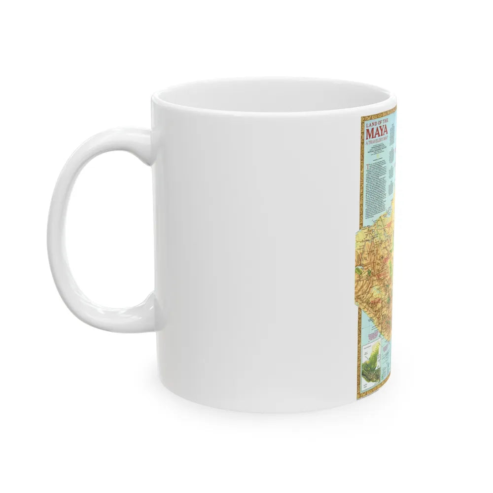 North America - Land of the Maya, A Traveller's Map (1990) (Map) White Coffee Mug-Go Mug Yourself