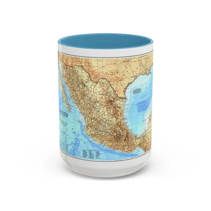 North America - Mexico (1994) (Map) Accent Coffee Mug 15oz Light Blue - Go Mug Yourself
