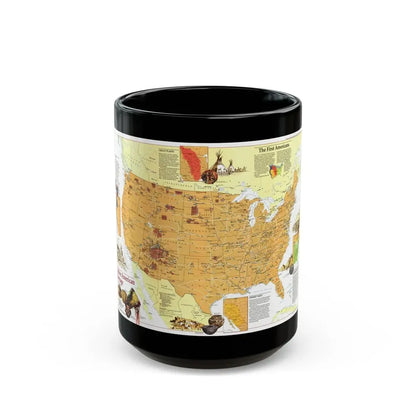 North America - Native American Heritage (1991) (Map) Black Coffee Mug 15oz - Go Mug Yourself