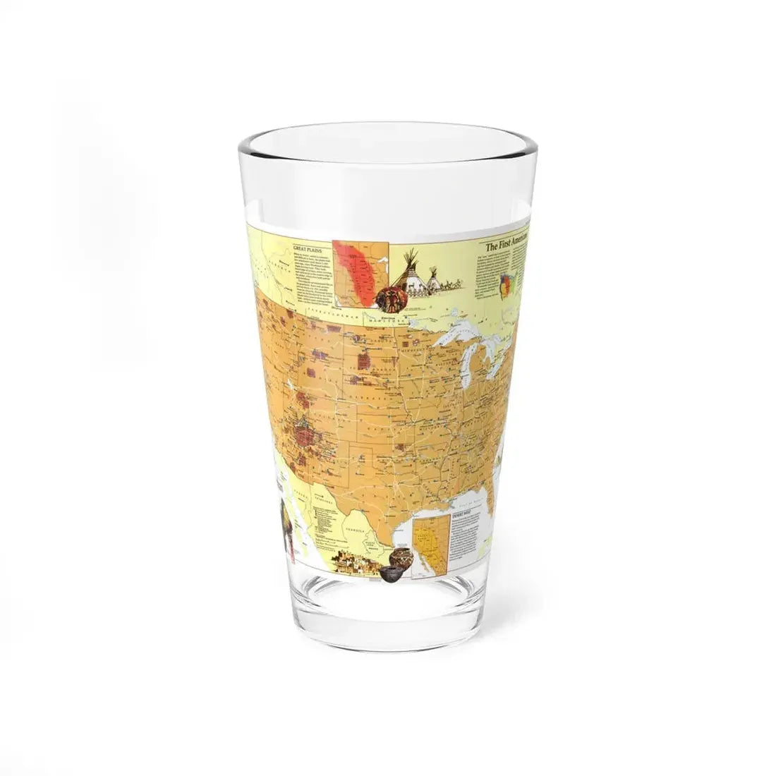 North America - Native American Heritage (1991) (Map) Pint Glass 16oz - Go Mug Yourself