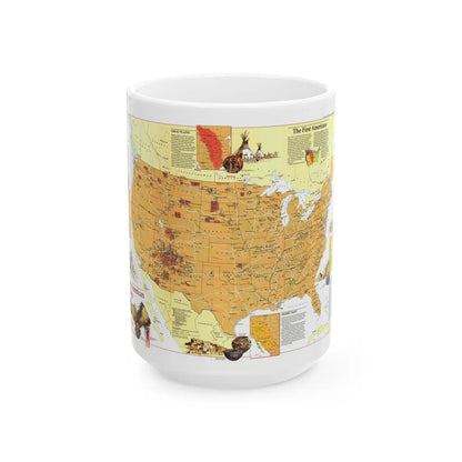 North America - Native American Heritage (1991) (Map) White Coffee Mug-15oz-Go Mug Yourself