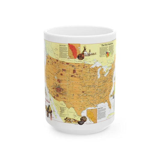 North America - Native American Heritage (1991) (Map) White Coffee Mug-15oz-Go Mug Yourself