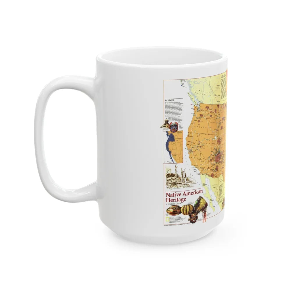 North America - Native American Heritage (1991) (Map) White Coffee Mug-Go Mug Yourself