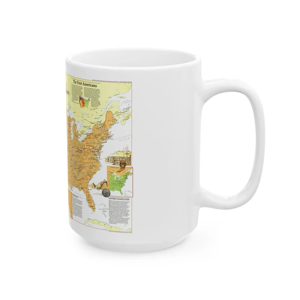 North America - Native American Heritage (1991) (Map) White Coffee Mug-Go Mug Yourself