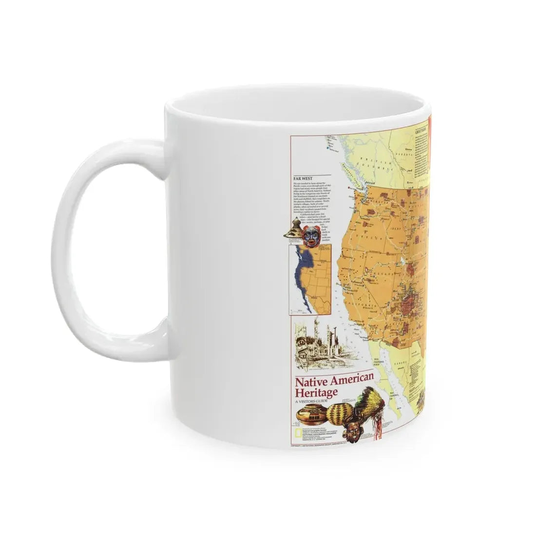 North America - Native American Heritage (1991) (Map) White Coffee Mug - Go Mug Yourself