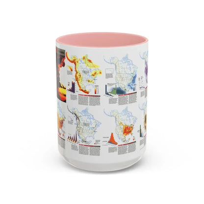 North America - Natural Hazards (1998) (Map) Accent Coffee Mug 15oz Pink - Go Mug Yourself