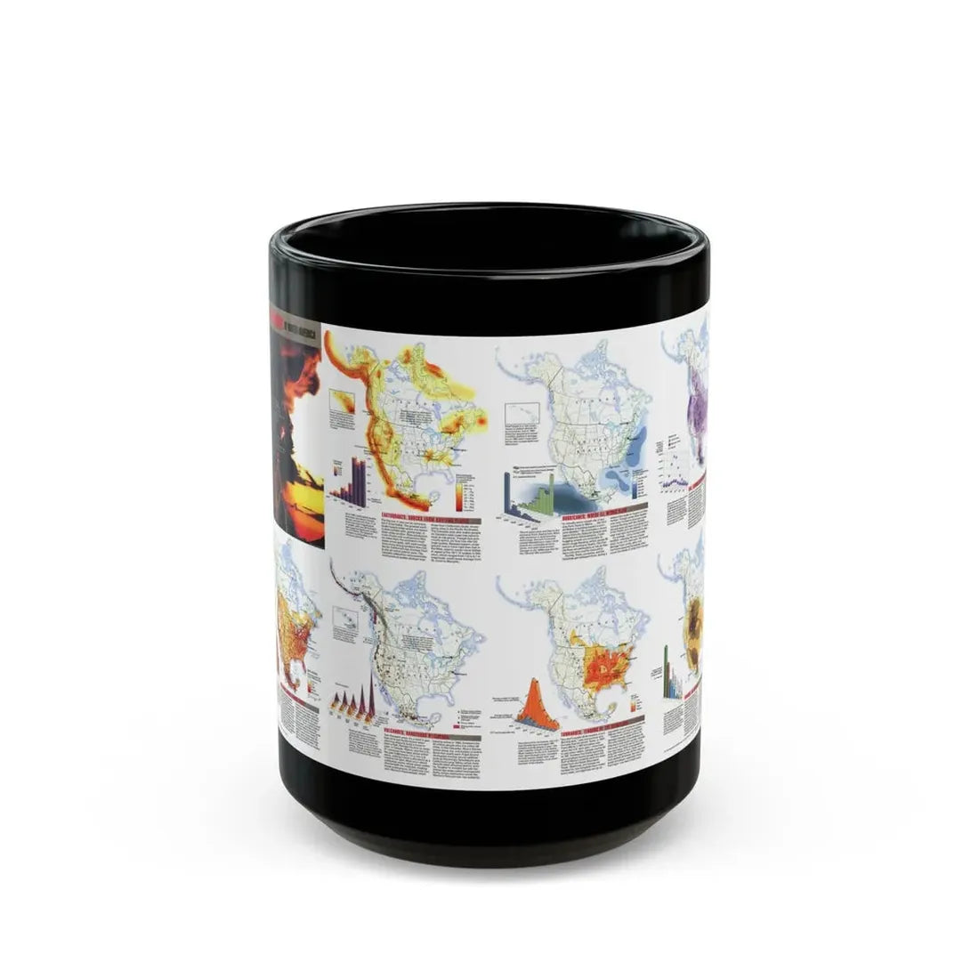 North America - Natural Hazards (1998) (Map) Black Coffee Mug 15oz - Go Mug Yourself
