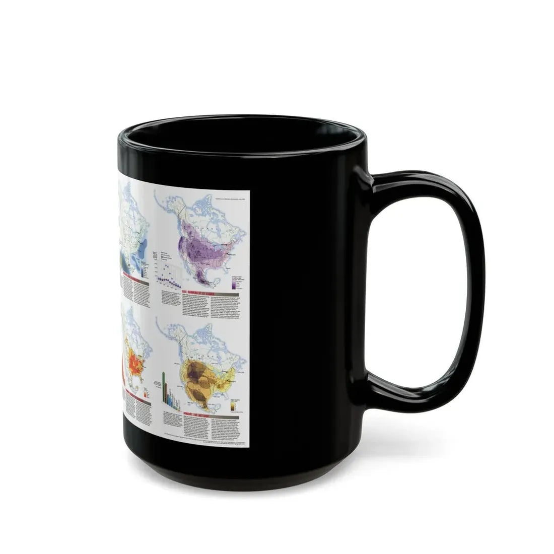 North America - Natural Hazards (1998) (Map) Black Coffee Mug - Go Mug Yourself