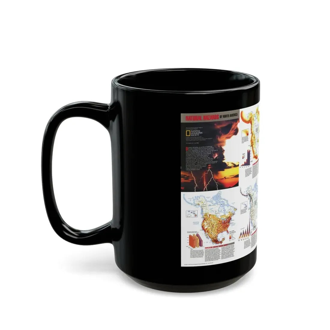 North America - Natural Hazards (1998) (Map) Black Coffee Mug - Go Mug Yourself
