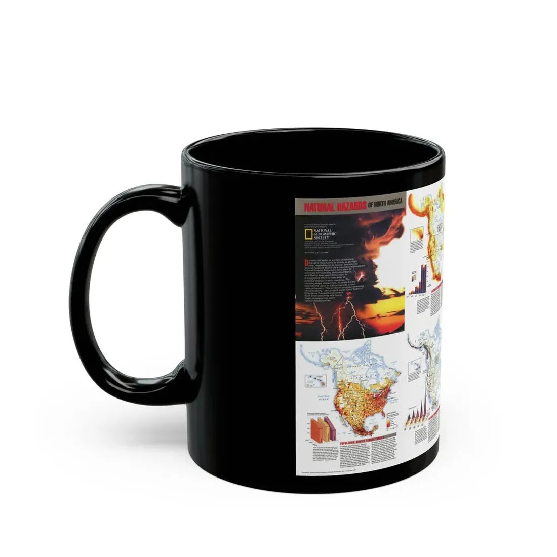 North America - Natural Hazards (1998) (Map) Black Coffee Mug - Go Mug Yourself