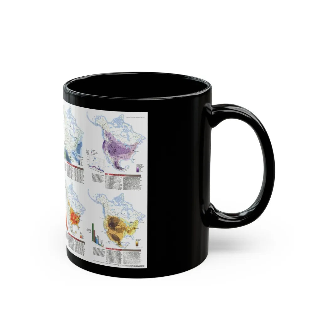 North America - Natural Hazards (1998) (Map) Black Coffee Mug-Go Mug Yourself