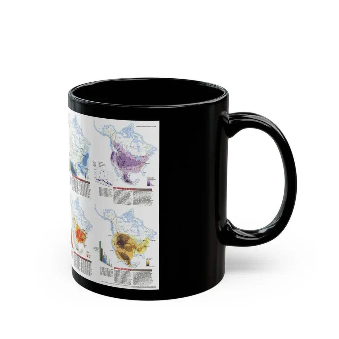 North America - Natural Hazards (1998) (Map) Black Coffee Mug - Go Mug Yourself