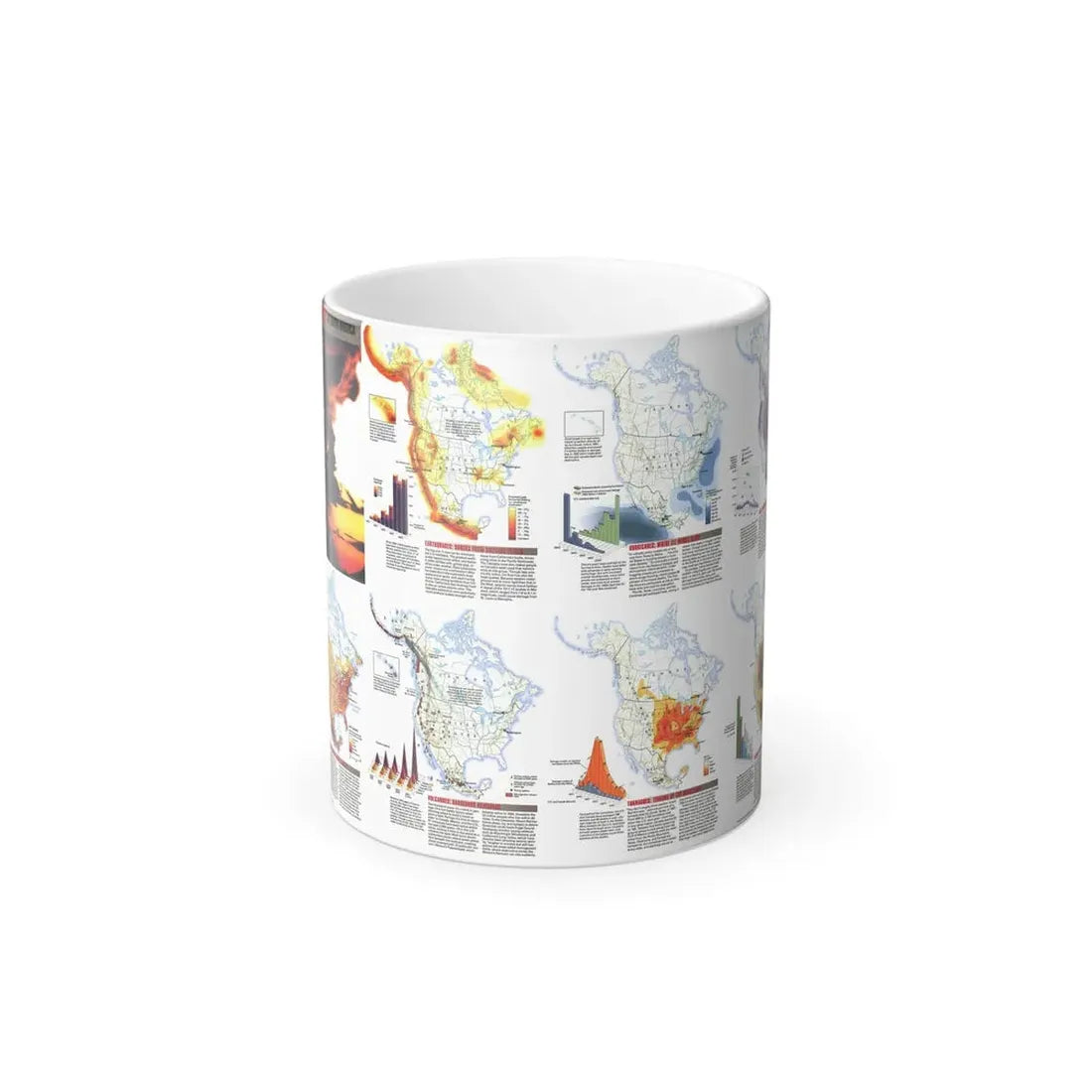 North America - Natural Hazards (1998) (Map) Color Changing Mug 11oz Default Title 11oz - Go Mug Yourself