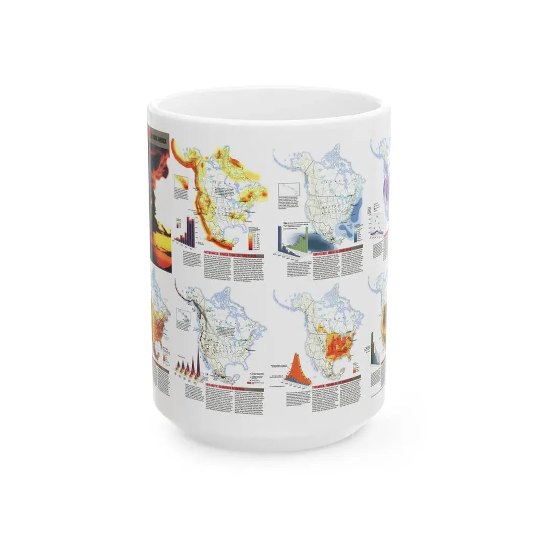 North America - Natural Hazards (1998) (Map) White Coffee Mug 15oz - Go Mug Yourself
