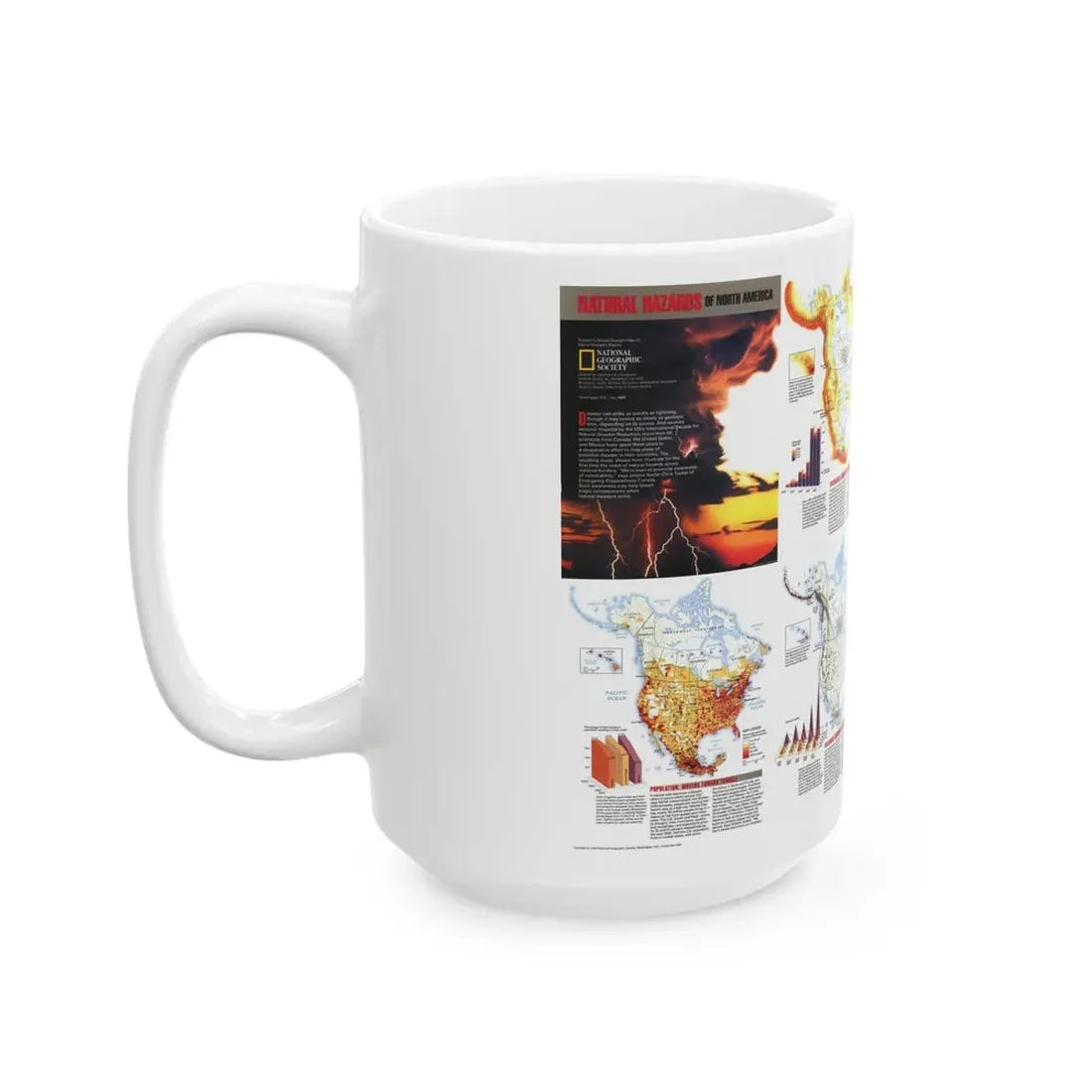 North America - Natural Hazards (1998) (Map) White Coffee Mug - Go Mug Yourself