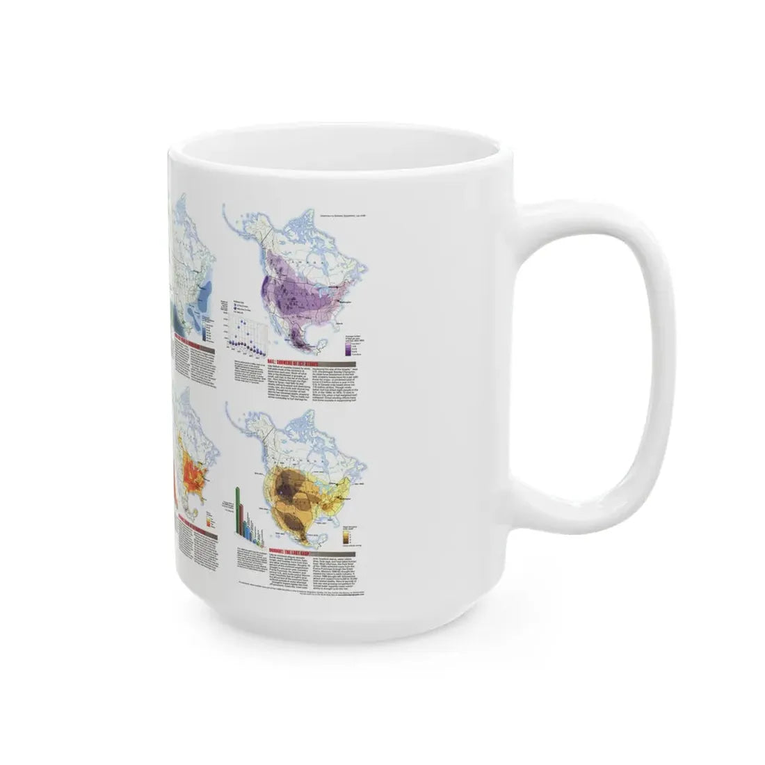 North America - Natural Hazards (1998) (Map) White Coffee Mug - Go Mug Yourself